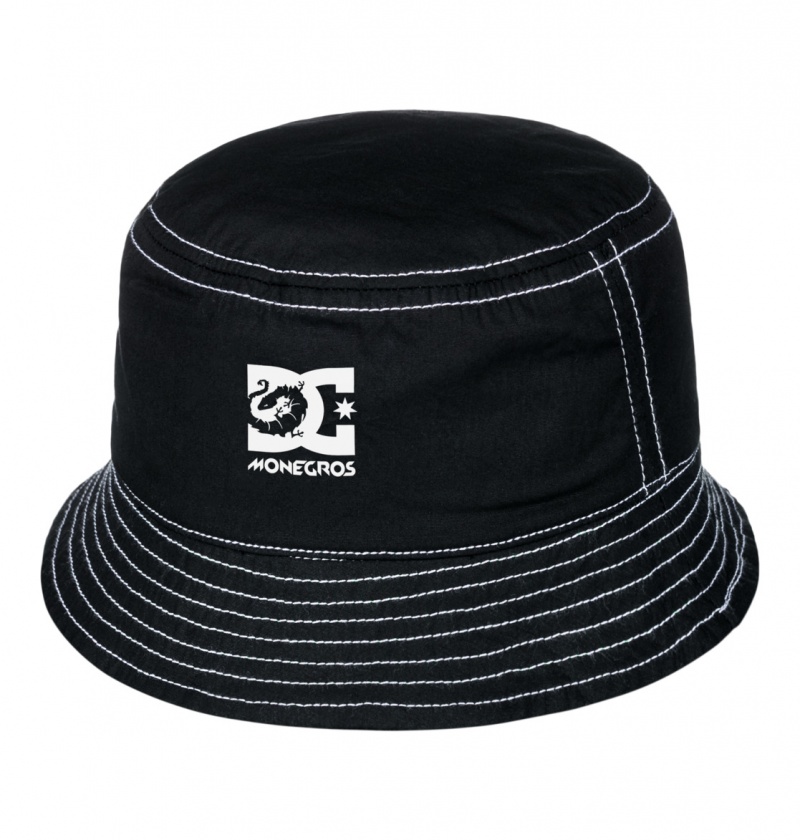 DC Shoes x Monegros - Reversible Bucket Hat Czarne | 48016ASMV